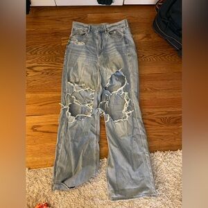 super high-rise baggy wide leg american eagle jeans 
size 6